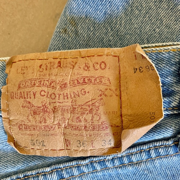 MENS VINTAGE 501 LEVIS FADED BLUE DECEMBER 1998 0134 33 X 33 SUMMER SCHOOL - Picture 6 of 16